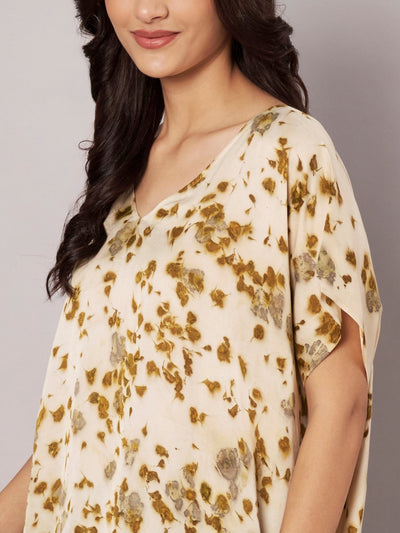 Marigold Petal Kaftan Flared Top Free Size for Women – Womens Top on Brown Living™. SKU: fst4. Img 11.