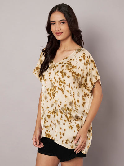 Marigold Petal Kaftan Flared Top Free Size for Women – Womens Top on Brown Living™. SKU: fst4. Img 8.
