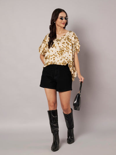 Marigold Petal Kaftan Flared Top Free Size for Women – Womens Top on Brown Living™. SKU: fst4. Img 12.
