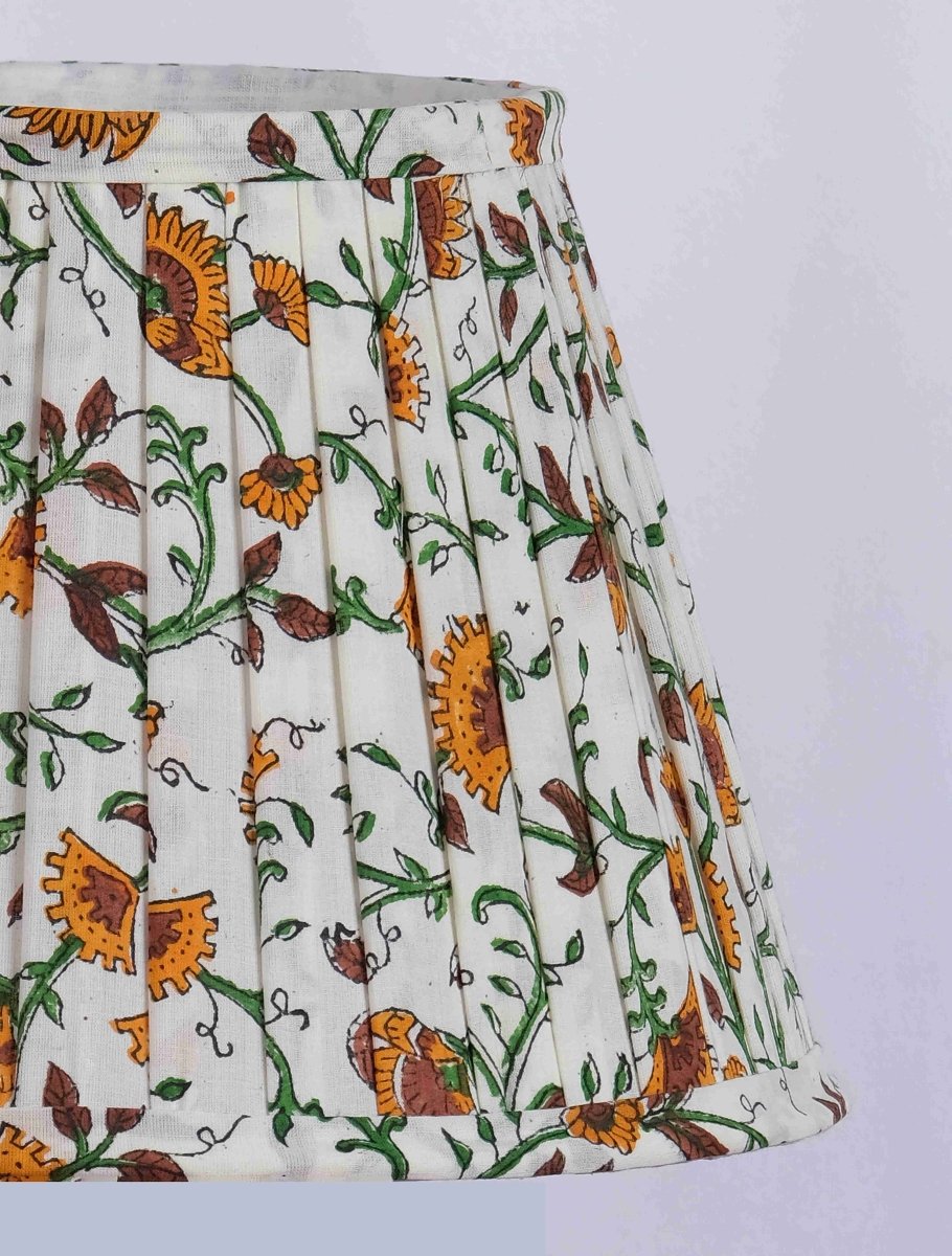 Marigold Pleated Empire Lampshade – Lamps & Lighting by Inara Home available on Brown Living™. . SKU: IHLS007. Img 3.