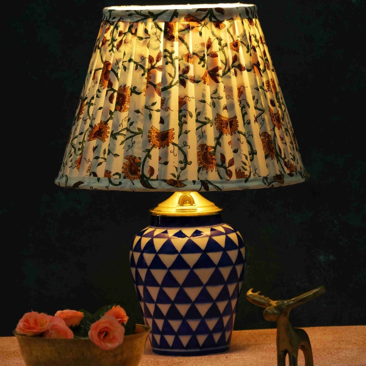 Marigold Pleated Empire Lampshade – Lamps & Lighting by Inara Home available on Brown Living™. . SKU: IHLS007. Img 1.