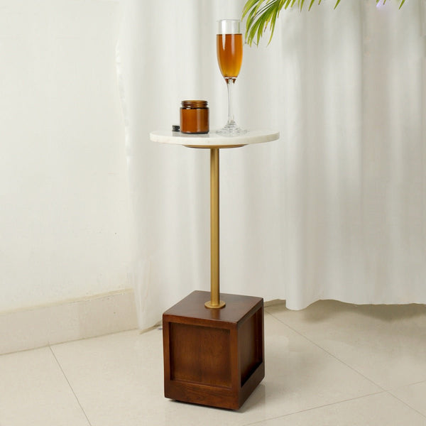 Marmora Drink Handrcrafted Mango Wood Table | Verified Sustainable Decor & Artefacts on Brown Living™