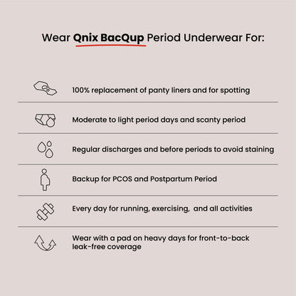 Maroon BacQup Period Underwear | Moderate Flow | Regular Discharges – Womens Underwear on Brown Living™. SKU: 1022-XS. Img 3.