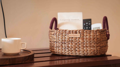 Maroon Cord Basket | Multi - Purpose Storage Organiser for Home & Office – Baskets & Boxes on Brown Living™. SKU: 103SW. Img 2.