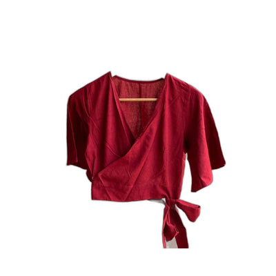 Maroon cotton readymade blouse – Womens Blouse on Brown Living™. SKU: BL - 1002. Img 7.