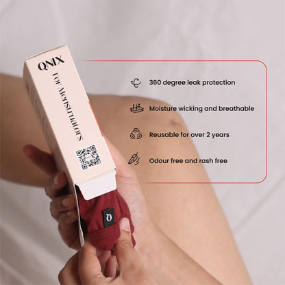 Maroon Lite Period Underwear | Scanty to Light Flow | Leakproof Everyday Wear – Womens Underwear on Brown Living™. SKU: 1020-XS. Img 2.