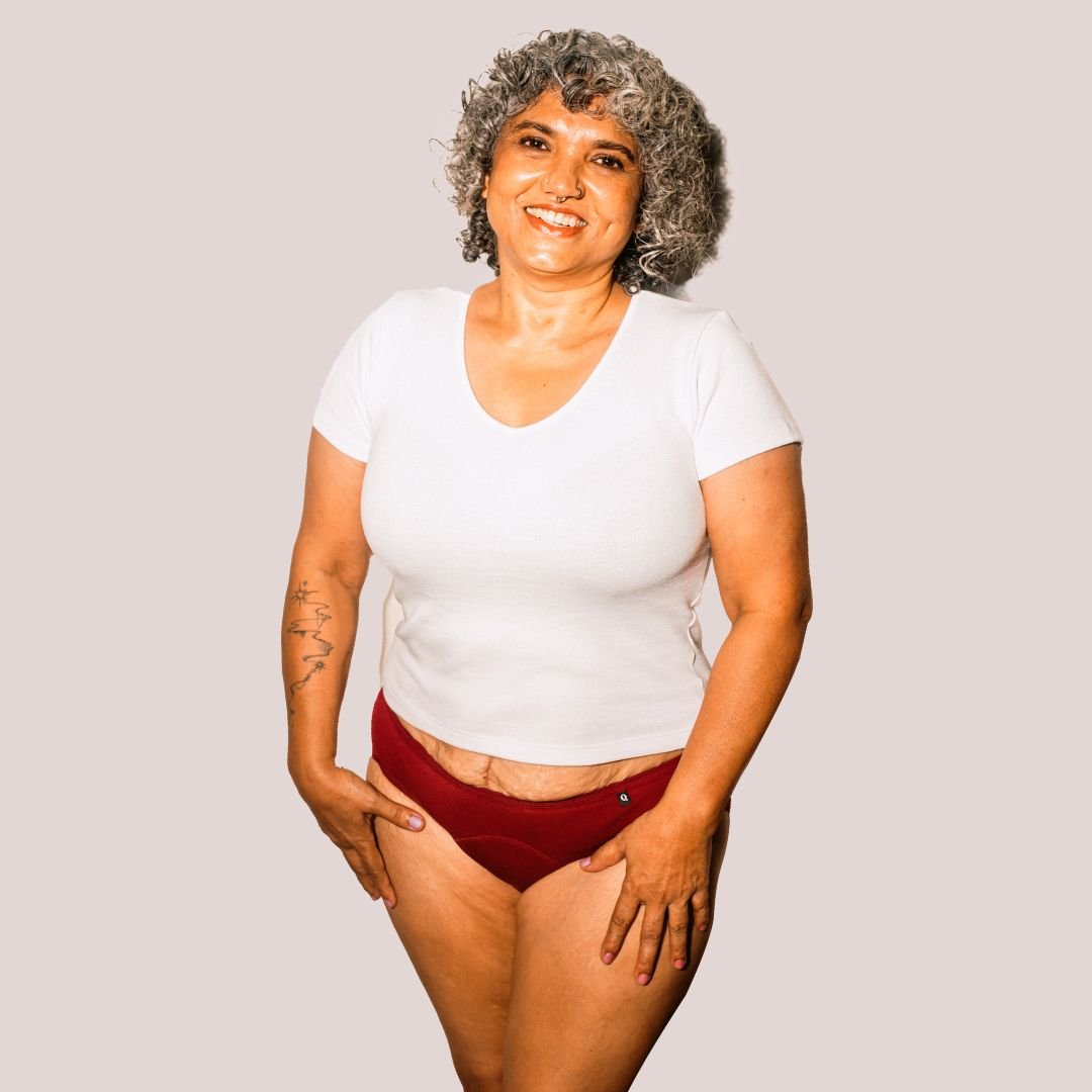 Maroon Lite Period Underwear | Scanty to Light Flow | Leakproof Everyday Wear – Womens Underwear on Brown Living™. SKU: 1020-XS. Img 5.