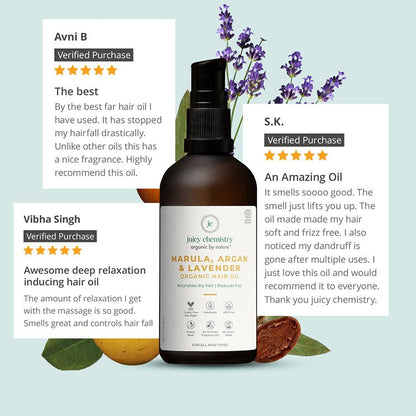 Marula, Argan & Lavender Organic Deep Conditioning Hair Oil for Hair Loss | Verified Sustainable by Brown Living™