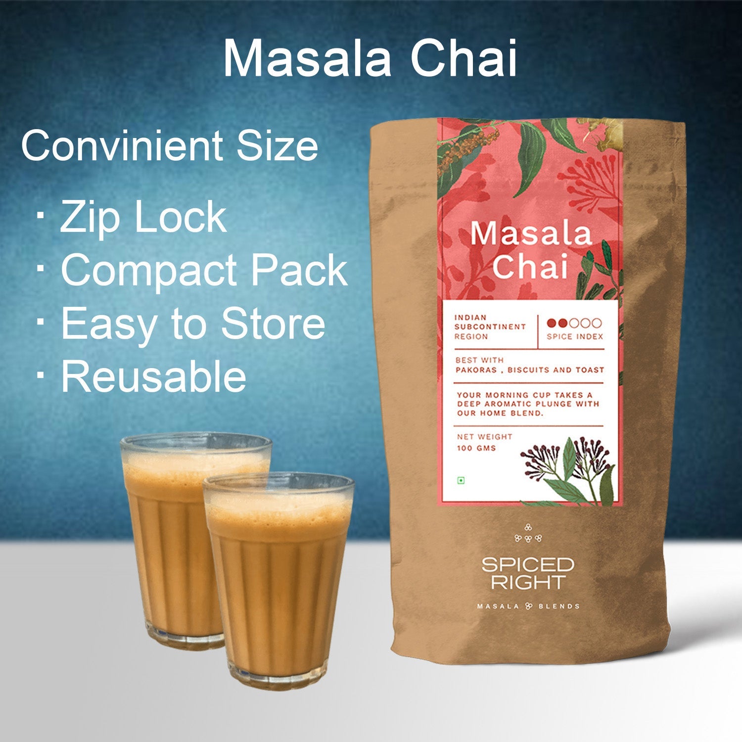 Masala Chai - Traditional Indian Tea Spice, No Fillers – Seasonings & Spices on Brown Living™. SKU: SRMC. Img 3.