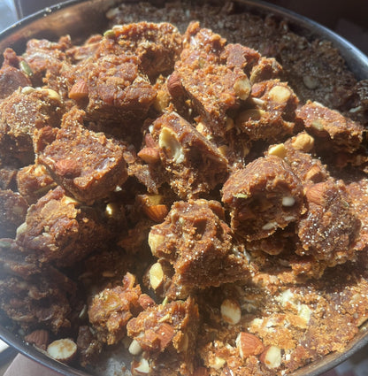 Masala Gurr with Nuts | Gluten - Free & Refined Sugar - Free | 250g – Healthy Snacks on Brown Living™. SKU: MSG. Img 1.