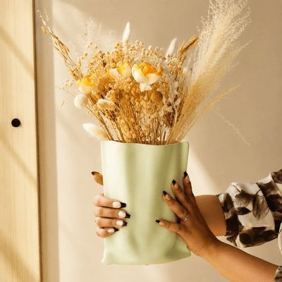 Matcha Muse Sculpted Vase | Green Artistic Decorative Vase – Vases on Brown Living™. SKU: V-402. Img 5.