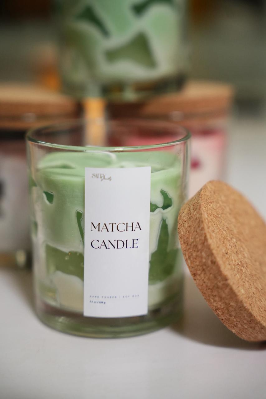 Matcha Scented Soy Wax Candle | Trendy Café - Inspired Aroma – Candles & Fragrances on Brown Living™. SKU: SS-39. Img 1.