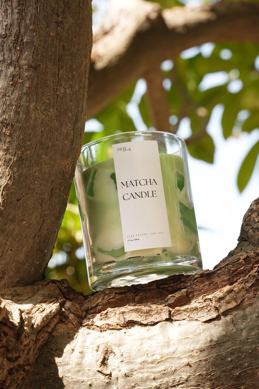Matcha Scented Soy Wax Candle | Trendy Café - Inspired Aroma – Candles & Fragrances on Brown Living™. SKU: SS-39. Img 4.