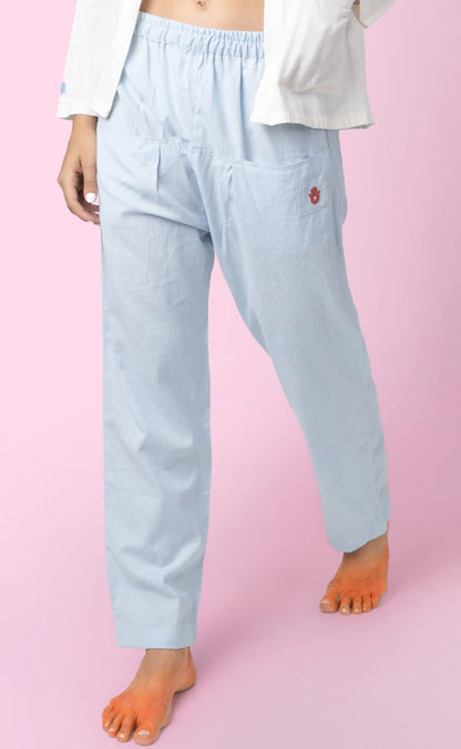 Mati – Sustainable Cotton Linen Casual Outing Pants – Mens Pants by Phuhar's available on Brown Living™. Blue Xs. SKU: pH0461. Img 12.