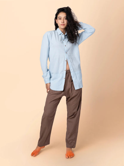 Mati – Sustainable Cotton Linen Casual Outing Pants – Mens Pants by Phuhar's available on Brown Living™. Brown Xs. SKU: pH0411. Img 20.