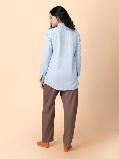 Mati – Sustainable Cotton Linen Casual Outing Pants – Mens Pants by Phuhar's available on Brown Living™. Brown Xs. SKU: pH0411. Img 21.