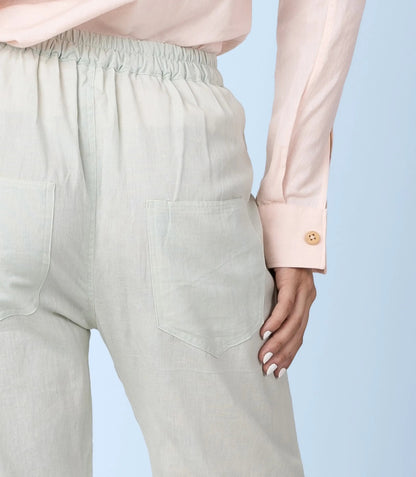 Mati – Sustainable Cotton Linen Casual Outing Pants – Mens Pants by Phuhar's available on Brown Living™. Green Xs. SKU: pH0361. Img 17.
