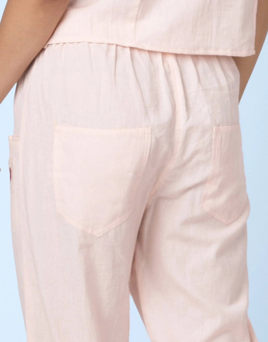 Mati – Sustainable Cotton Linen Casual Outing Pants – Mens Pants by Phuhar's available on Brown Living™. Pink Xs. SKU: pH0611. Img 25.