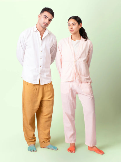 Mati – Sustainable Cotton Linen Casual Outing Pants – Mens Pants by Phuhar's available on Brown Living™. Pink Xs. SKU: pH0611. Img 26.