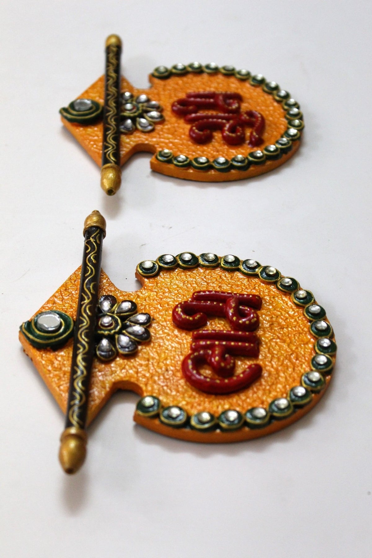 Matki Shubh Laabh Wall Hanging Set of 2 | Festive Indian Decor – Home Decor on Brown Living™. SKU: PM06. Img 4.