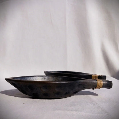 Matsya - Longpi Black Pottery Serving Bowl – Dinner Set by Terracotta by Sachii available on Brown Living™. . SKU: SACHII020. Img 3.