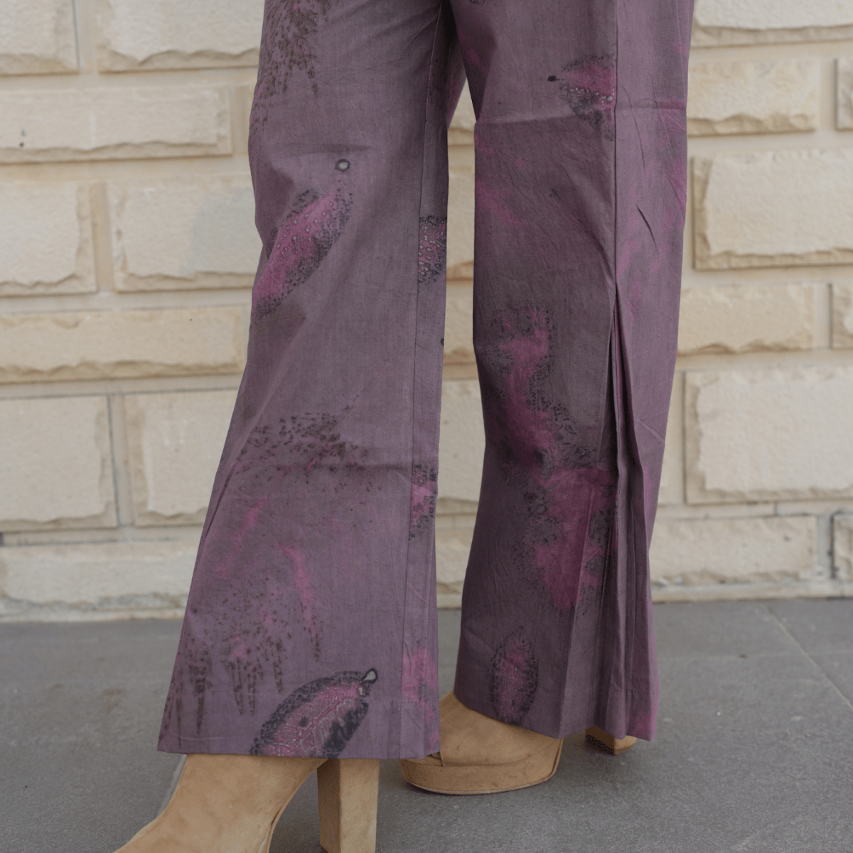 Mauve Mist Botanical Co - ord Set for Women | Organic Cotton Eco - Printed – Womens Co - Ord Sets on Brown Living™. SKU: AAYU-0021. Img 4.