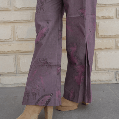 Mauve Mist Botanical Co - ord Set for Women | Organic Cotton Eco - Printed – Womens Co - Ord Sets on Brown Living™. SKU: AAYU-0021. Img 4.