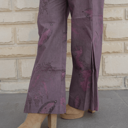 Mauve Mist Botanical Co - ord Set for Women | Organic Cotton Eco - Printed – Womens Co - Ord Sets on Brown Living™. SKU: AAYU-0021. Img 4.