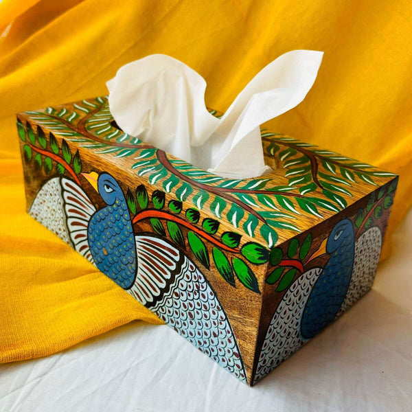 Maya Handcrafted Mango Wood Tissue Box | Verified Sustainable Baskets & Boxes on Brown Living™