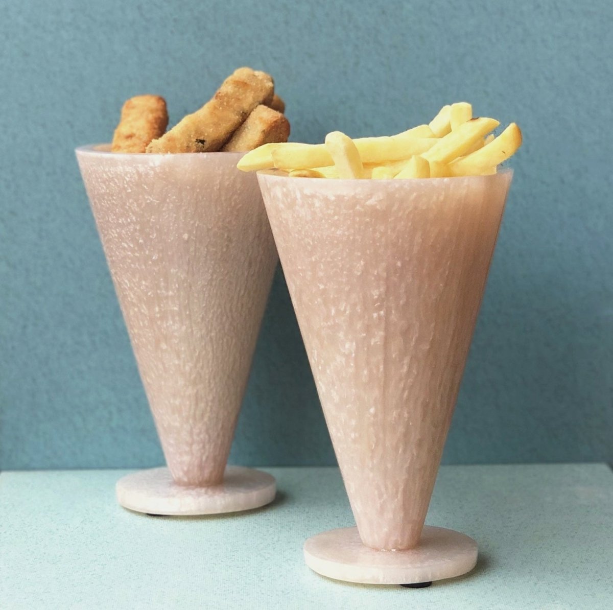 MDF Cone Snack Holder (Cream) - Set of 2 | Verified Sustainable by Brown Living™