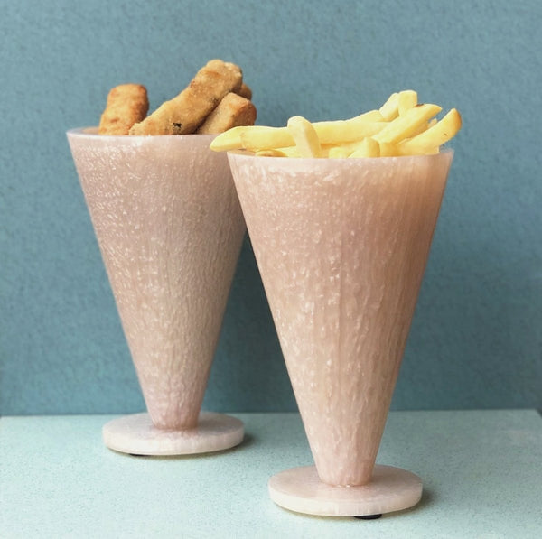 MDF Cone Snack Holder (Cream) | Verified Sustainable Trays & Platters on Brown Living™