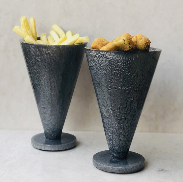 MDF Cone Snack Holder (Grey) - Set of 2 | Verified Sustainable by Brown Living™