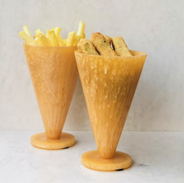 MDF Cone Snack Holder (Orange) | Verified Sustainable Trays & Platters on Brown Living™