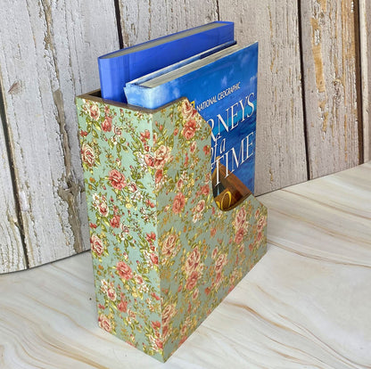 MDF Gold Foil Wooden Magazine Holder | Elegant Home Organizer – Organisers on Brown Living™. SKU: MJ00014DR. Img 2.