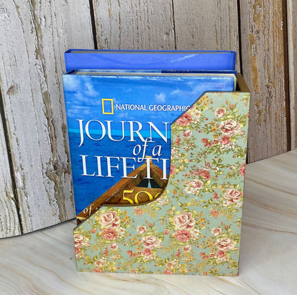 MDF Gold Foil Wooden Magazine Holder | Elegant Home Organizer – Organisers on Brown Living™. SKU: MJ00015DR. Img 1.