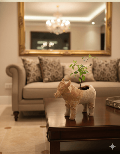 Meadow Cow Handcrafted Animal Themed Clay Planter – Pots & Planters on Brown Living™. SKU: A0_plt_0056. Img 6.