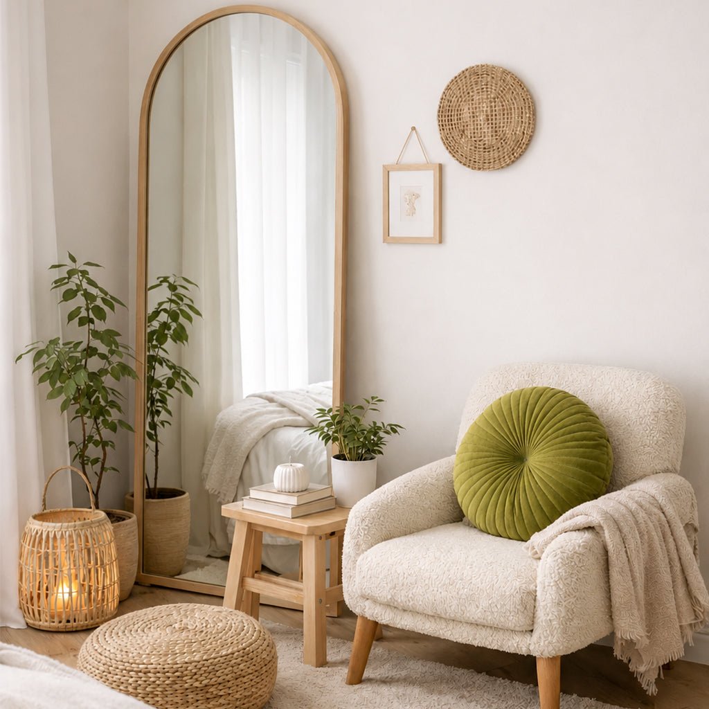 Meditation Cushion | Yoga Floor Cushion | Velvet Cushion – Pillow on Brown Living™. SKU: KOI-PL-LM-013. Img 5.