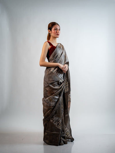 Megha Silk Sari – Handwoven Traditional Pure Silk Sari – Womens Saree on Brown Living™. SKU: sarimegha. Img 3.