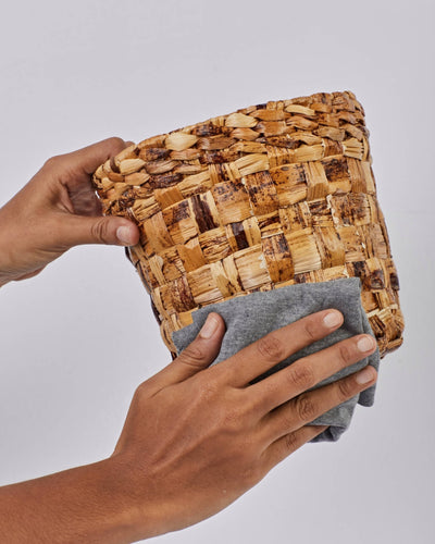 Meira - Multi-Utility Banana Fiber Basket – Baskets & Boxes on Brown Living™. SKU: S-010BL. Img 4.