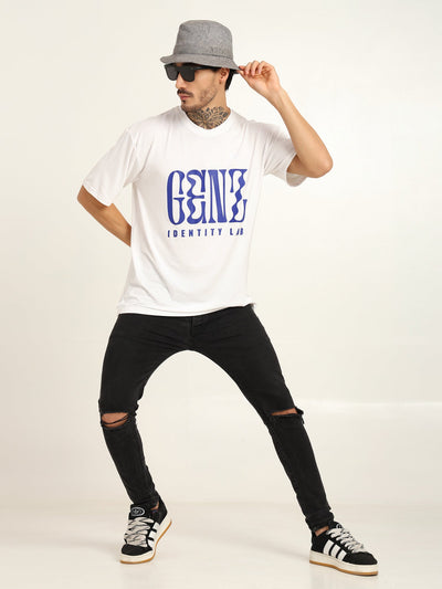 Men Oversized Bamboo T-Shirt – Soft, Breathable & Sustainable Fit – Mens T-Shirt on Brown Living™. SKU: M-GENZ-WHIT-S. Img 9.