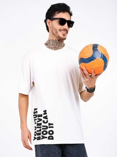 Men Oversized Bamboo T-Shirt – Soft, Breathable & Sustainable Fit – Mens T-Shirt on Brown Living™. SKU: M-GENZ-WHIT-S. Img 2.