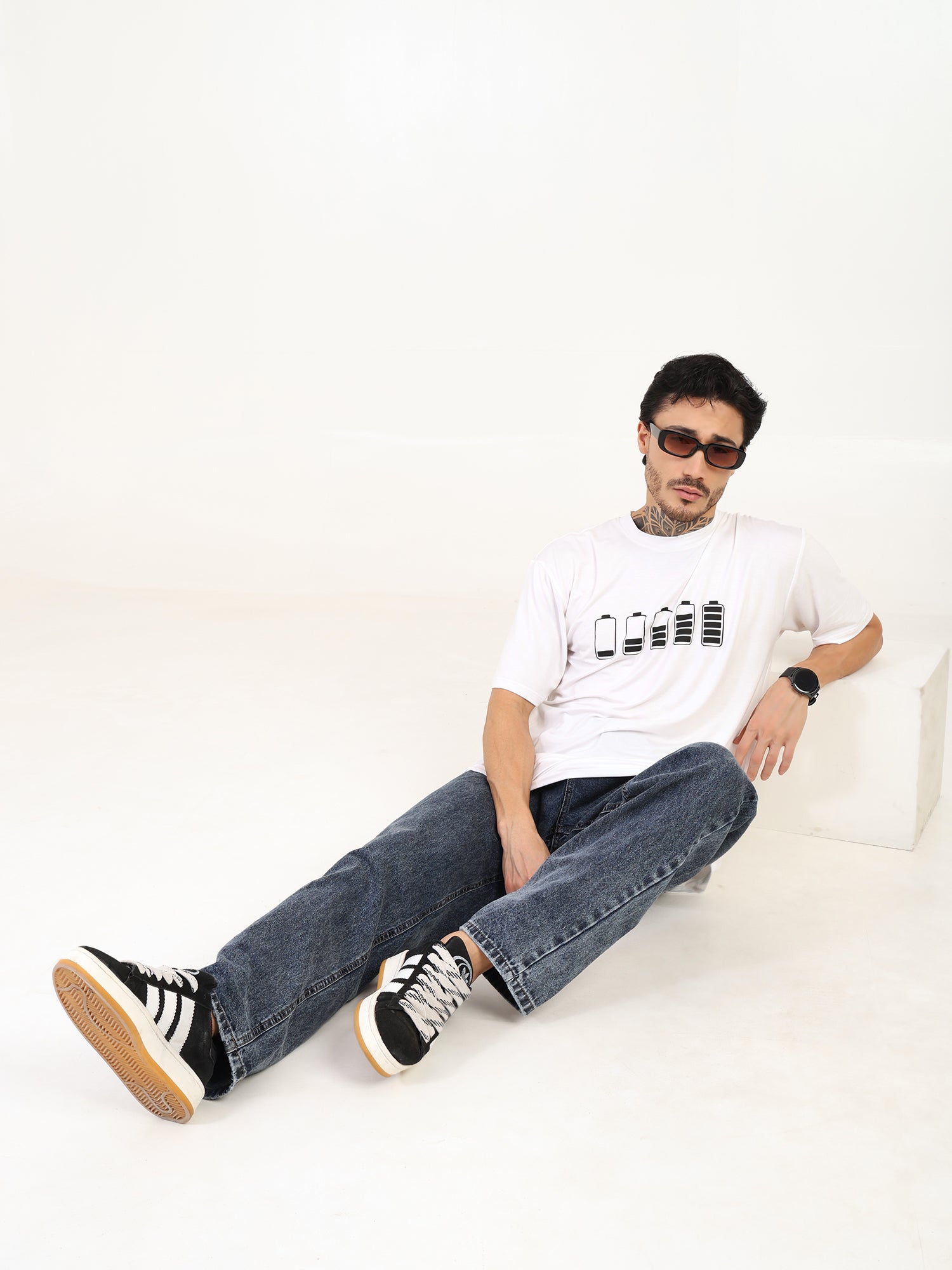 Men Oversized Bamboo T-Shirt – Soft, Breathable & Sustainable Fit – Mens T-Shirt on Brown Living™. SKU: M-GENZ-WHIT-S. Img 13.