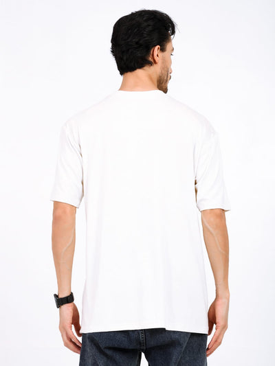Men Oversized Bamboo T-Shirt – Soft, Breathable & Sustainable Fit – Mens T-Shirt on Brown Living™. SKU: M-GENZ-WHIT-S. Img 5.