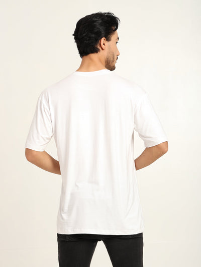 Men Oversized Bamboo T-Shirt – Soft, Breathable & Sustainable Fit – Mens T-Shirt on Brown Living™. SKU: M-GENZ-WHIT-S. Img 8.