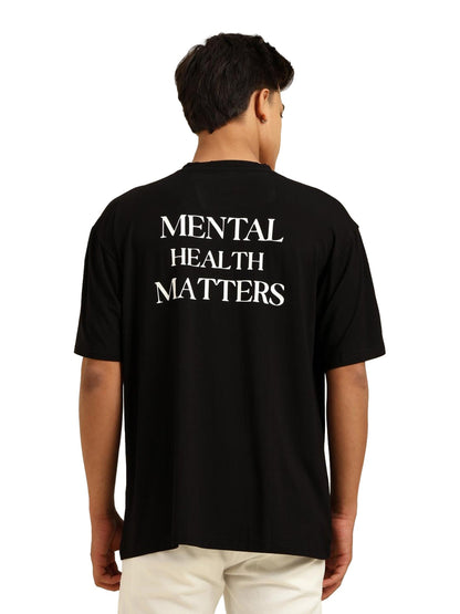 Men Oversized Bamboo T-Shirt – Soft, Breathable & Sustainable Fit – Mens T-Shirt on Brown Living™. SKU: M-HEALTH-OVRSZ-BLK-S. Img 19.