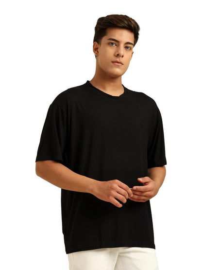 Men Oversized Bamboo T-Shirt – Soft, Breathable & Sustainable Fit – Mens T-Shirt on Brown Living™. SKU: M-PROCAFF-BLK-S. Img 14.