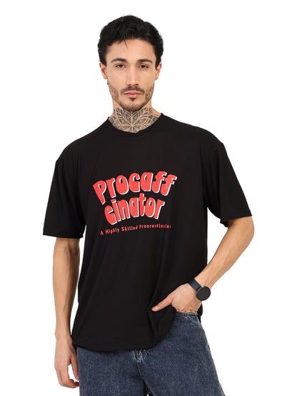 Men Oversized Bamboo T-Shirt – Soft, Breathable & Sustainable Fit – Mens T-Shirt on Brown Living™. SKU: M-PROCAFF-BLK-S. Img 6.