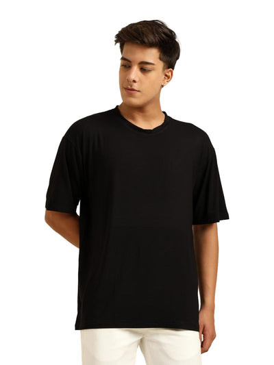 Men Oversized Bamboo T-Shirt – Soft, Breathable & Sustainable Fit – Mens T-Shirt on Brown Living™. SKU: M-PROCAFF-BLK-S. Img 12.