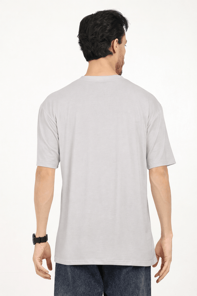 Men Oversized Plain Bamboo T-Shirt – Soft, Breathable & Sustainable – Mens T-Shirt on Brown Living™. SKU: M-PLAIN-OVERSIZ-GRAY-M. Img 15.