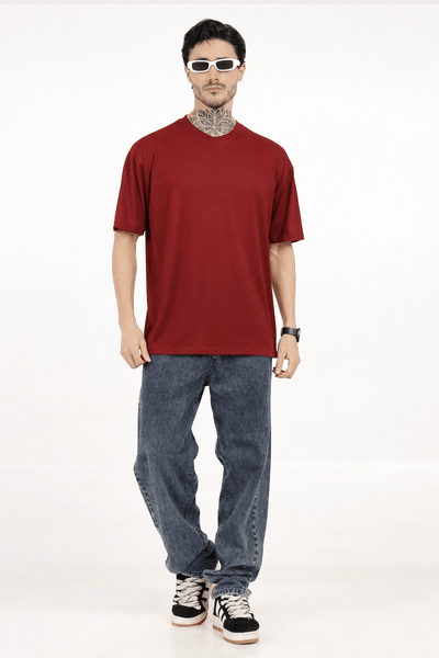 Men Oversized Plain Bamboo T-Shirt – Soft, Breathable & Sustainable – Mens T-Shirt on Brown Living™. SKU: M-PLAIN-OVERSIZ-GRAY-M. Img 17.